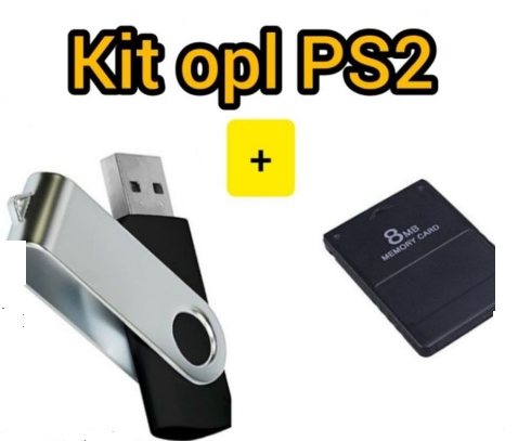 Kit Para Ps2 Memory Card OPL 8MB + Pen Drive 16GB